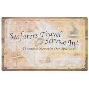  Vintage Looking Seafarers Travel Serivice Inc. Metal Sign 