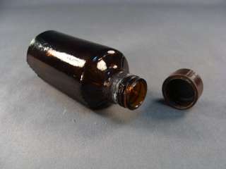 ANTIQUE RED CROSS MEDICAL APOTHECARY AMBER GLASS BOTTLE  