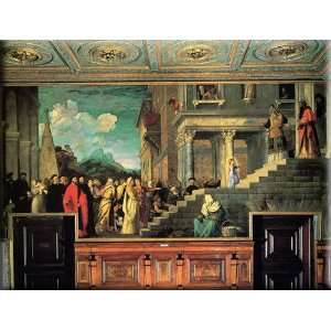  into the temple 16x12 Streched Canvas Art by Titian