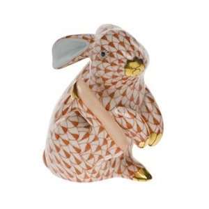  Herend Bunny Scratching Rust Fishnet