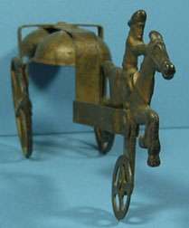 1906 ROUGH RIDER CAST IRON 2 BELL PULL TOY ALL ORIGINAL T43  