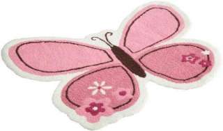 NEW CARTERS BUTTERFLY FLOWERS RUG, PINK/CHOC, 30 X 40  