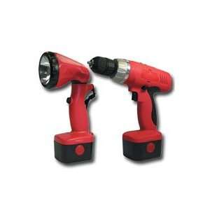  9.6V 3/8in. Driver Drill Kit with Flashlight, 2 Batteries 