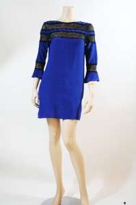   Rebecca Taylor ROMANTIC Sapphire Silk Dress/ Tunic US 6 $355  