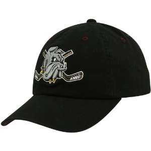 Zephyr Minnesota Duluth Bulldogs Black Hockey Sticks Adjustable Hat 