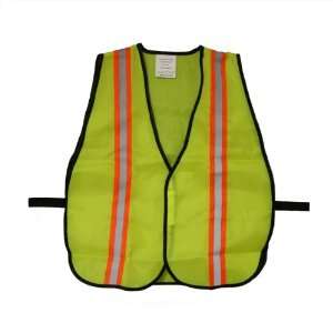   Industrial Lime Green Safety Vest with Reflective Strips, 1 Pack
