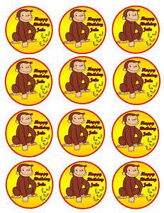 CURIOUS GEORGE Edible Party Cupcake Image Topper Favor  