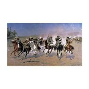  Frederic Remington   A Dash For The Timber Giclee Canvas 