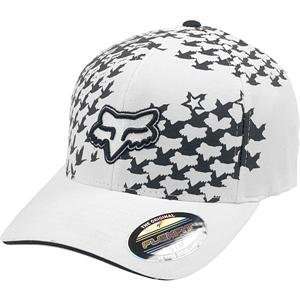  Fox Racing Scattered Flexfit Hat   Large/X Large/White 