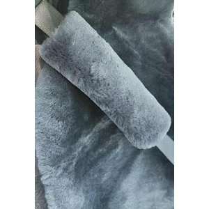  Universal Matching Sheepskin Seat Belt Cover, GREY, Size 1 