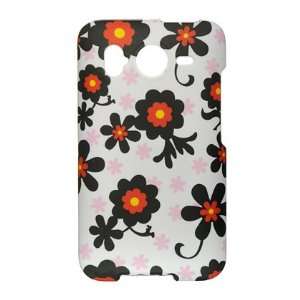   4G CRYSTAL RUBBER CASE WHITE W/ BLACK DAISY Cell Phones & Accessories