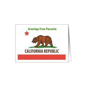  California   City of Placentia   Flag   Souvenir Card Card 