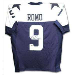  Tony Romo Dallas Cowboys Autographed Reebok Throwback Blue 