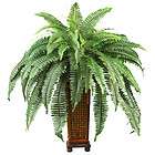 LARGE 33 ARTIFICIAL SILK FAKE BOSTERN FRN BAMBOO PALM PLANT w/ WOOD 