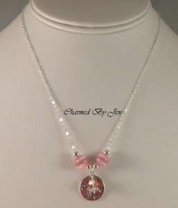 BREAST CANCER Awareness .925 Silver Necklace w/ Pendant  