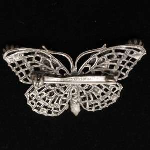 Butterfly Brooch Pin Vintage Rhinestones Czechoslovakia  