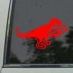  Dinosaur Eating Jesus Fish Evolve Red Decal Car Red 