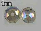 100pcs Crystal Bead Roundel clear CRYSTAL 4mm t916