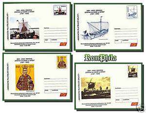 Old sailing ships boats navigation 4 stationery envelopes Romania 