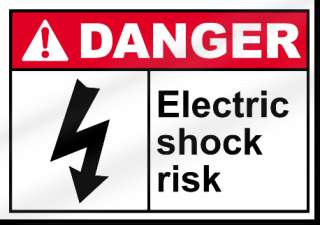 inches tall this safety sign reads electric shock risk danger