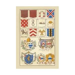  Heraldic Arms   Tenne Sanguine et al 12x18 Giclee on 