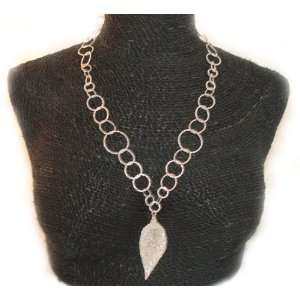  24kt White Gold Circle Link Necklace 