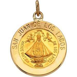  14k San Juan de Los Lagos Medal 12mm/14kt yellow gold 
