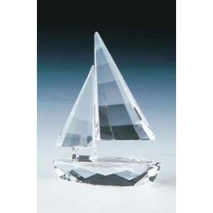 Sailboat Collectible Decoration Design Boat Crystal Glass Figure Model 