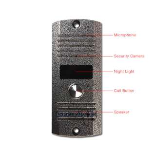 LCD Video Door Phone Touch Key Doorbell Home Entry Intercom w 2 