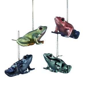 Kurt Adler Animal Planet Resin Tropical Frog Ornaments with Metallic 