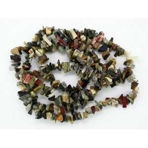  SILVER LEAF AGATE GEMSTONE CHIP BEADS NECKLACE 36