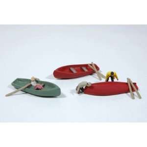  ROW BOATS WITH OARS (3)   JL INNOVATIVE DESIGN HO SCALE 