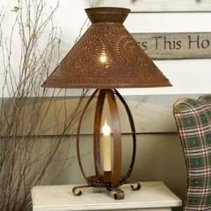  Betsy Ross Lamp with Chisel Design in Rustic Tin