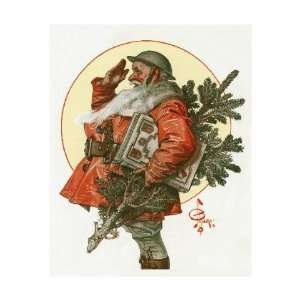Saluting Santa, 1918 by J.c. Leyendecker. Size 16.47 inches width by 
