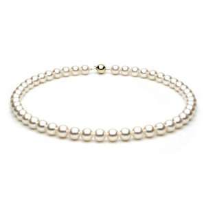   Akoya Saltwater Cultured Pearl Necklace AA+ Quality, 18 Inch Princess