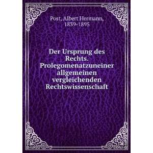   Rechtswissenschaft Albert Hermann, 1839 1895 Post Books