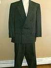 Mens DAVID LANCE Custom Made Double Breasted Pant Suit 37 x 30 GRAY 