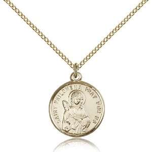 Gold Filled St. Saint Philomena Medal Pendant 3/4 x 5/8 Inches 4267GF 
