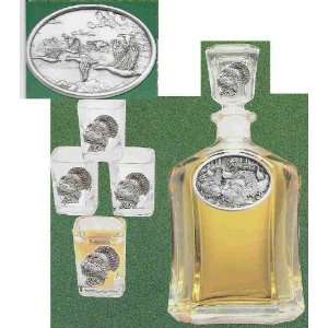 Canadian Geese Capitol Glass Decanter Set  Kitchen 