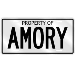  NEW  PROPERTY OF AMORY  LICENSE PLATE SIGN NAME