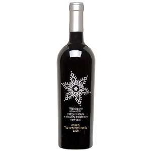 Elegant Snowflake   Personalized Etched Wine  Kitchen 