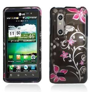  LG Thrill 4G Image Case, Pink Flowers AND Butterfly (2D 