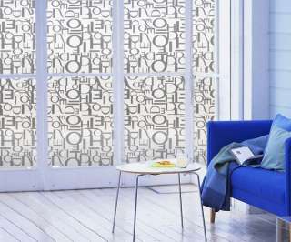 Privacy Decorative Frosted Glass Window Film Treatments Alphabet 
