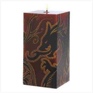 DRAGONCREST SQUARE PILLAR STYLE WAX DECORATIVE CANDLE  