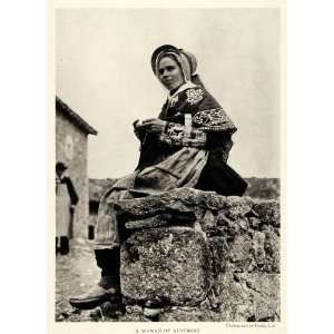  1921 Print Auvergne France Volcanic District Woman Costume 