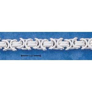    Byzantine Sterling Silver Flat Chain Necklace 16 