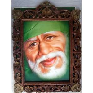  Painting of Lord Sai Baba in Hand Craft Wood frame 