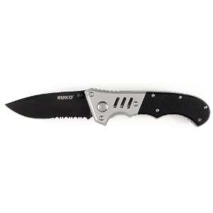 RUKO G10 Blade Folding Knife with Serrated Edge Stainless Steel Handle 