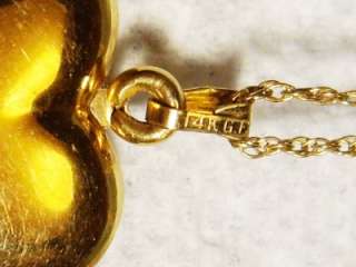 Vintage 14K GF Etched Heart Shape Locket Necklace 18  