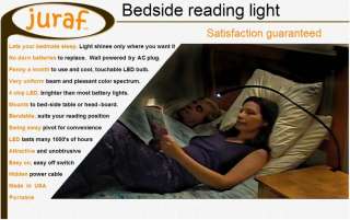 Juraf Bedside Reading Light   Bendable LED Bed Lamp  120 VAC   Elegant 
